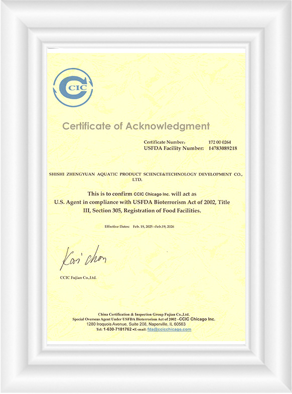 FDA Certificate